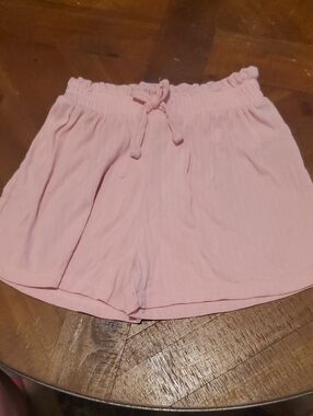 One Step Up Light Pink Drawstring Elastic Waist Kids Shorts